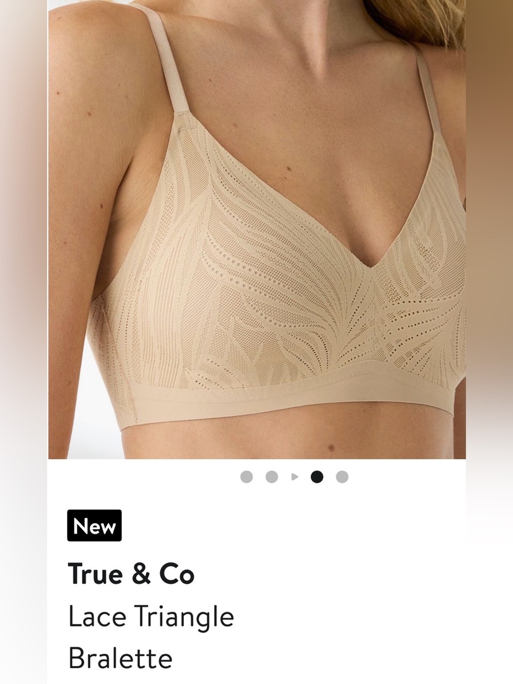 True & Co. Lace Triangle Bra in Nude